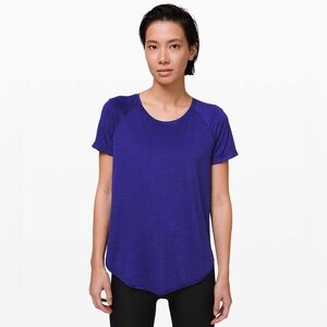 Lululemon open up tie back tee in larkspur size 6
